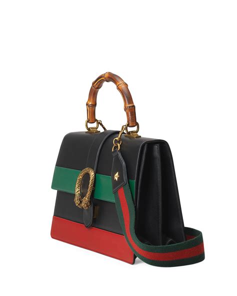 gucci dionysus striped bamboo top-handle bag|Gucci bamboo handle.